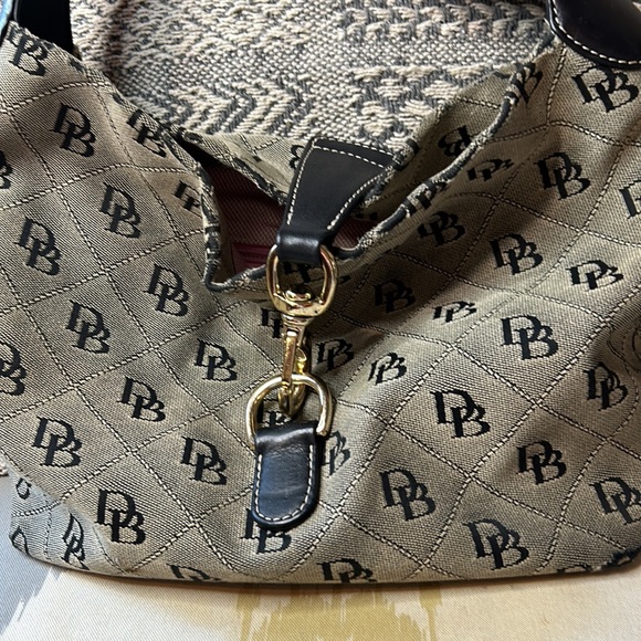 DOONEY & BOURKE Signature Print Black & Tan Satchel Bag~please read! - Picture 10 of 16